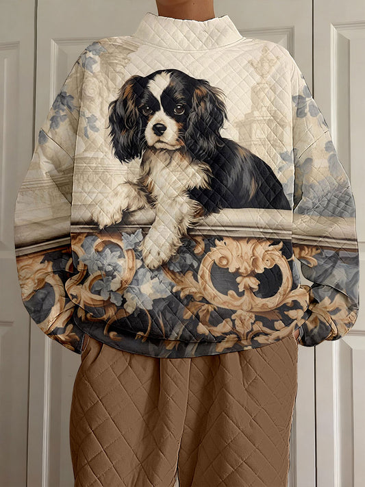 Women's Court Dog Print Sweatshirts